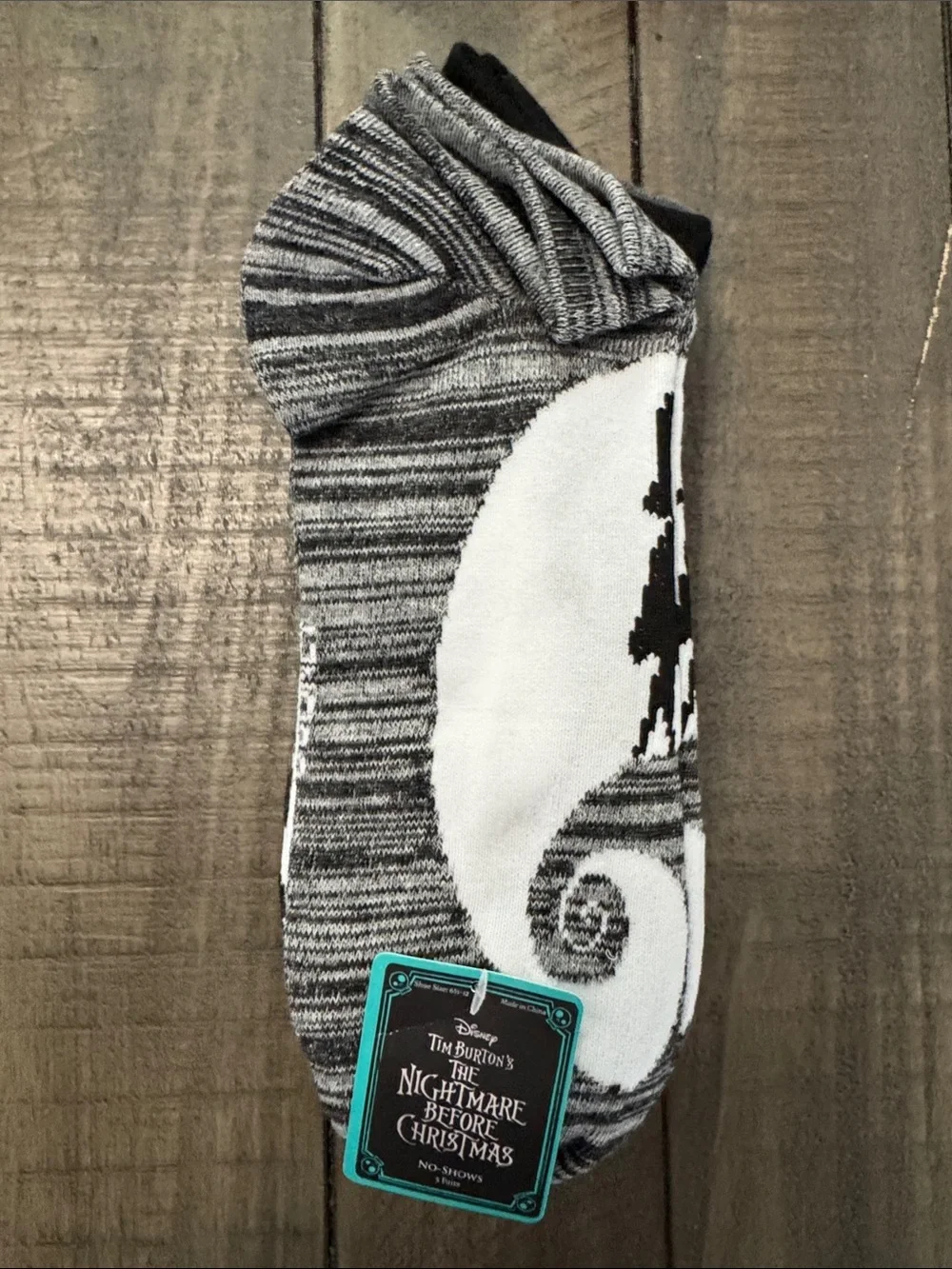 Disney Jack Skellington No-Show Socks - White, Black 5 Pairs shoe size 6.5-12